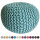 Soma Strickhocker Pouf Ø 45 cm Sitzpouf Sitzpuff Grobstrick-Optik Pouf Strick Bodenkissen Höhe 30 cm (BxHxL) 45 x 30 x 45 cm mint