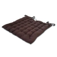 Soma Stuhlkissen 4er Set 40x40cm Sitzkissen Stuhlauflage mit Bindeband 4 Stück Bezug 100% Polyester (BxHxL) 40 x 3 x 40 cm braun