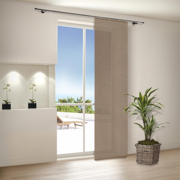 Gerster Flächenvorhang mit Technik, uni B = 60 x H =245 cmTransparent Criss-Cross Webware Uni taupe