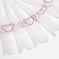 Gerster Bistro, bestickt, Herz B = 150 x H =45 cmTransparent Voile Herz rot