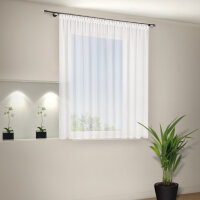 Gerster Store Laura mit Smokband, variabel B = 450 x H =175 cmTransparent Voile Uni weiß