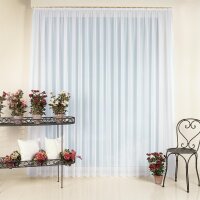 Gerster Langstore mit Käuselband B = 450 x H =175 cmTransparent Voile Uni weiß