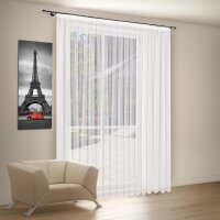 Gerster Langstore mit Käuselband B = 300 x H =245 cmTransparent Voile Uni weiß