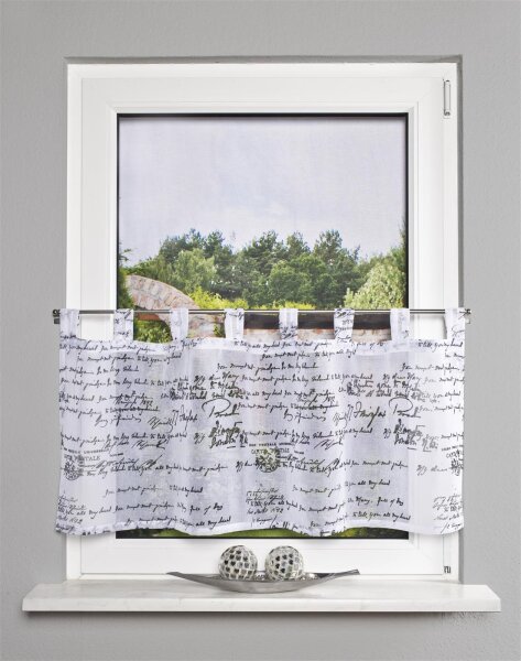 Home Wohnideen Cafehaus Dolly Bedruckt "Writings" 48 x 135 cm Schwarz Weiss