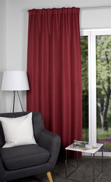 Home Wohnideen Kombibandschal Verdunkler Leinenstruktur "John" 245 x 135 cm Beere