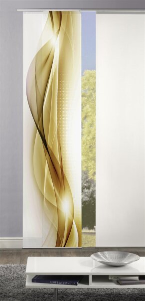 Home Wohnideen Schiebevorhang Dekostoff Digitaldruck Neblana 245 x 60 cm Gold