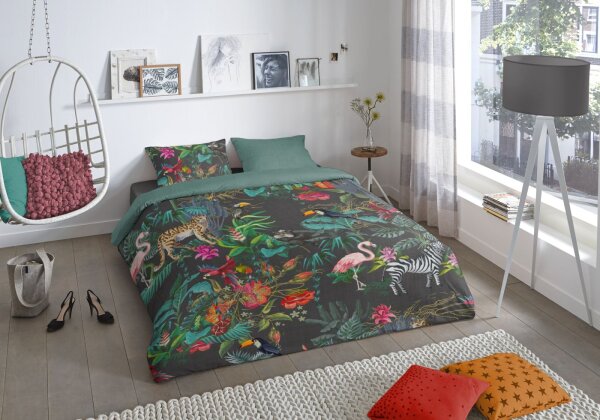 good morning Renforcé Bettwäsche 3 teilig Bettbezug 200 x 200 cm Kopfkissenbezug 80 x 80 cm Funky 7060.99.13 Multi