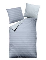 Dormisette  Melange Bettwäsche Streifen 2 teilig Bettbezug 135 x 200 cm Kopfkissenbezug 80 x 80 cm 2324_Fb50  Nadelstreifen uni blau