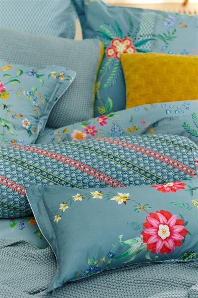 Pip Studio  Dekokissen Petites Fleurs Cushion Blue 35X60 35 x 60 cm 1 Zierkissen Blau