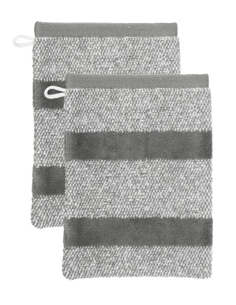 Beddinghouse Sheer Stripe 3 x Waschlappen - Anthrazit 100% Baumwolle, 600 GSM 3 x Waschlappen 16 x 22 cm set von 3