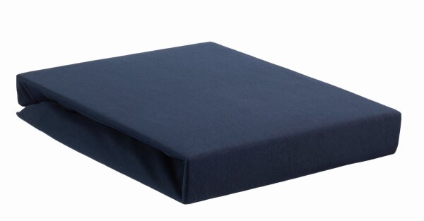 Beddinhouse Jersey-Elasthan Spannbettlaken  Lycra Td Indigo 70/80 X 200/220 Cm Hh: 10 Cm 70/80 x 200/220 cm Steghöhe: 10 cm 1 Topper-Spannbettlaken Indigo