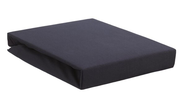 Beddinhouse Jersey-Elasthan Spannbettlaken  Lycra Tds Indigo 200 X 200/220 Cm Hh: 10 Cm 200 x 200/220 cm Steghöhe: 10 cm 1 Splittopper-Spannbettlaken Indigo