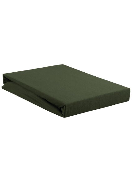 Beddinhouse Jersey, Baumwolle Spannbettlaken Jersey 160 Td Dark Green 140X200 140 x 200/220 cm Steghöhe: 10 cm 1 Topper-Spannbettlaken Dunkelgrün