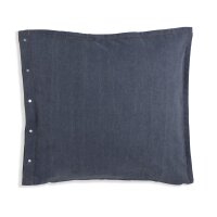 Knit Factory Rick Kissen 50x50 cm Glatt Dunkelblau Hellblau