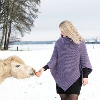 Knit Factory Nicky Poncho One Size Glatt Lila