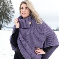 Knit Factory Nicky Poncho One Size Glatt Lila