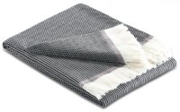 Biederlack Plaid Franse 130 x 170 cm Lines dark grey