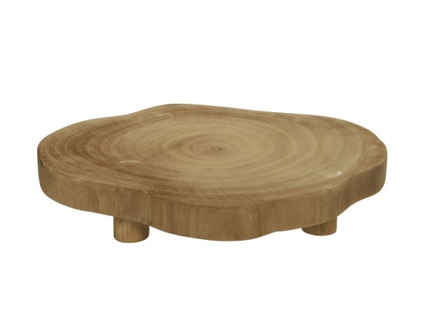 Soma  Weihnachten 1 Stück D = 40.00-H7.00cm Tablett Paulownia-Holz Paulownia Wood braun