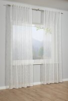 Gardinia Schal mit Gardinenband, Dolly-Voile mit Rankenstickerei natur 140 x 245