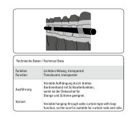 Gardinia Schal mit Gardinenband, Snowvoile mit Blütendruck silbergrau 140 x 245