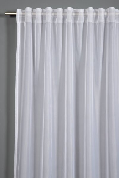 Gardinia Schal mit Gardinenband, Voile Uni weiß 300 x 175