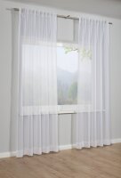 Gardinia Schal mit Gardinenband, Voile Uni weiß 300 x 175