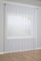 Gardinia Schal mit Gardinenband, Voile Uni weiß 300 x 175