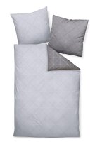 Palermo Janine Mako Satin Bettwäsche 2tlg silber grau 31101-08 | Bettwäsche-Set aus 100% Baumwolle | 2 teilige Wende-Bettwäsche 135x200 cm & Kissen 80x80 cm | Geometrisches Muster