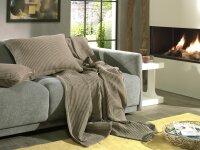 Heckett and Lane  Wafel Kissenbezug 80x80 Taupe Grey Uni...
