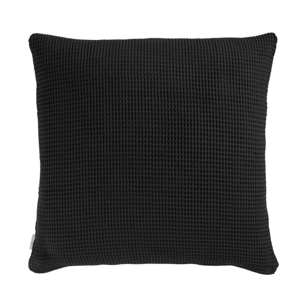 Heckett and Lane  Wafel Kissenbezug 80x80 Deep Black Uni Deep-Black