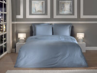 Heckett and Lane Mako Satin Punto Bettwäsche 200 Colonial Blue Dotted Colonial-Blue 1 Bettbezug 200x200cm + 2 Kissenbezug 80x80cm