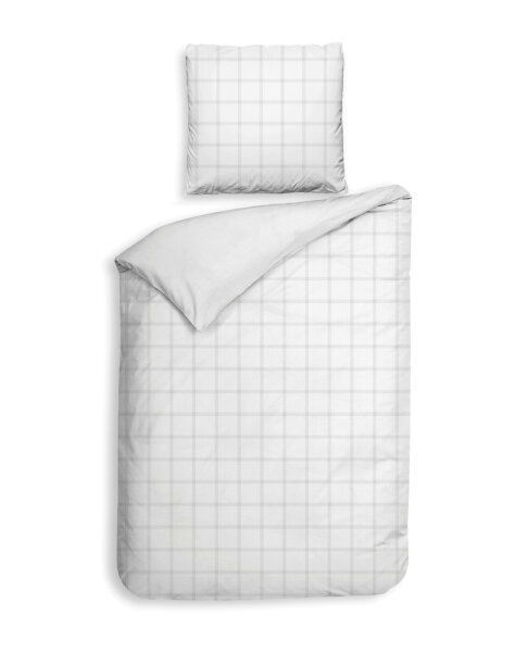 Heckett and Lane Mako Satin Diamante Bettwäsche 155 White  White 1 Bettbezug 155x220cm + 1 Kissenbezug 80x80cm