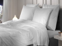 Heckett and Lane Mako Satin Diamante Bettwäsche 155 White  White 1 Bettbezug 155x220cm + 1 Kissenbezug 80x80cm