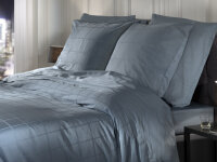 Heckett and Lane Mako Satin Diamante Bettwäsche 200 Colonial Blue  Colonial-Blue 1 Bettbezug 200x200cm + 2 Kissenbezug 80x80cm