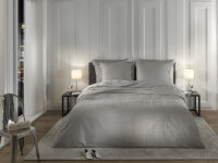 Heckett and Lane Mako Satin Diamante Bettwäsche 135 Glacier Grey  Glacier-Grey 1 Bettbezug 135x200cm + 1 Kissenbezug 80x80cm