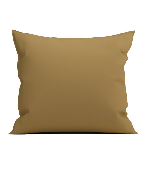 Yellow Perkal Percale Kissenbezug 80x80 Cognac Brown Uni Cognac-Brown