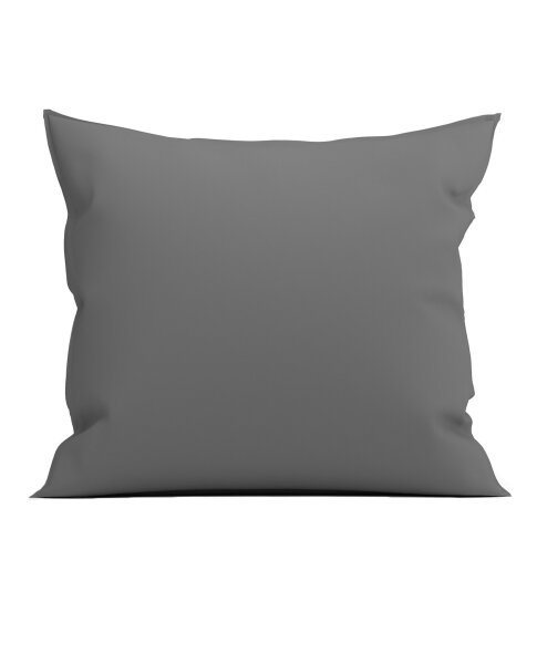 Yellow Perkal Percale Kissenbezug 80x80 Steel Grey Uni Steel-Grey