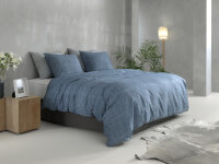 Zo!Home  Lino Bettwäsche 135 Urban Blue Uni...
