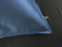 Zo!Home Mako Satin Satinado Bettwäsche 200 Evening Blue Uni Evening-Blue 1 Bettbezug 200x200cm + 2 Kissenbezug 80x80cm