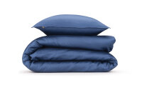 Zo!Home Mako Satin Satinado Bettwäsche 200 Evening Blue Uni Evening-Blue 1 Bettbezug 200x200cm + 2 Kissenbezug 80x80cm
