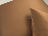 Zo!Home Mako Satin Satinado Bettwäsche 155 Cognac Brown Uni Cognac-Brown 1 Bettbezug 155x220cm + 1 Kissenbezug 80x80cm