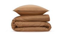 Zo!Home Mako Satin Satinado Bettwäsche 155 Cognac Brown Uni Cognac-Brown 1 Bettbezug 155x220cm + 1 Kissenbezug 80x80cm