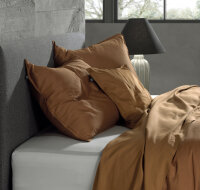 Zo!Home Bettwäsche Satinado 140x220 100% Baumwolle Mako-Satin Cognac Brown