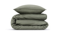 Zo!Home Mako Satin Satinado Bettwäsche 200 Army Green Uni Army-Green 1 Bettbezug 200x200cm + 2 Kissenbezug 80x80cm