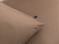 Zo!Home Mako Satin Satinado Bettwäsche 135 Praline Brown Uni Praline-Brown 1 Bettbezug 135x200cm + 1 Kissenbezug 80x80cm
