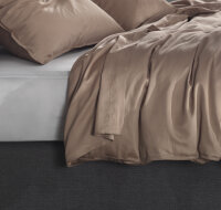 Zo!Home Bettwäsche Satinado 1 Bettwäsche 260x220cm + 2 Kopfkissen 60x70cm 100% Baumwolle Mako-Satin Praline Brown