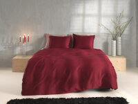 Zo!Home Mako Satin Satinado Bettwäsche 135 Spicy Red Uni Spicy-Red 1 Bettbezug 135x200cm + 1 Kissenbezug 80x80cm