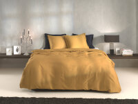 Zo!Home Mako Satin Satinado Bettwäsche 135 Ochre Gold Uni Ochre-Gold 1 Bettbezug 135x200cm + 1 Kissenbezug 80x80cm
