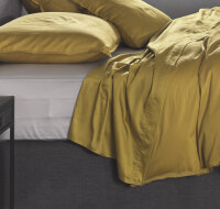 Zo!Home Bettwäsche Satinado 1 Bettwäsche 260x220cm mit 2 Kopfkissen 60x70cm 100% Baumwolle Mako-Satin Ochre Gold