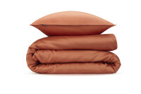 Zo!Home Mako Satin Satinado Bettwäsche 155 Copper Orange Uni Copper-Orange 1 Bettbezug 155x220cm + 1 Kissenbezug 80x80cm